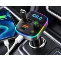 FM-трансмиттер Bluetooth HM103 с быстрой зарядкой • Автомобильный FM-модулятор HM103 с USB QC 3.0, Type-C PD, RGB-подсветкой, Hands Free и воспроизведением музыки с флешки