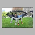 Гамак с москитной сеткой 220×120 см черный • Туристический подвесной гамак для кемпинга, дачи, отдыха, сада и защиты от насекомых