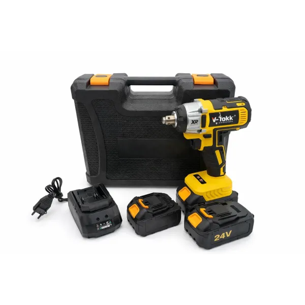 Гайковерт аккумуляторный бесщеточный ударный 2 АКБ YELLOW • Беспроводной ударный гайковерт для авто, гаража и мастерской