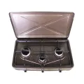 Газовая настольная плита на 3 конфорки YUCEL O-300-LPG-CUPPER • Трехконфорочная плита для дома, дачи, летней кухни и приготовления пищи