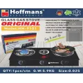 Газова плита Hoffmans HM-9101 на 3 конфорки • Настільна скляна газова варильна панель з автопідпалом і латунними пальниками