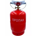 Газовий балон 12 л з пальником 22 см побутовий комплект • Туристичний газовий комплект 2200 Вт з конфоркою, краном-перехідником і ручкою для перенесення