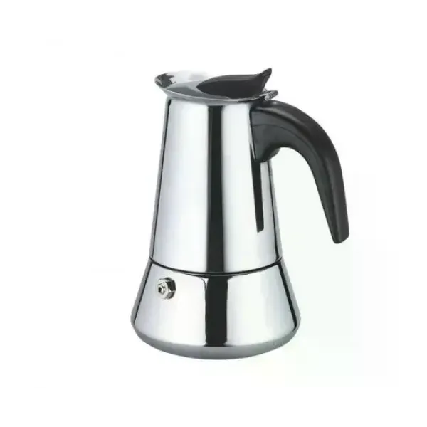 Гейзерная кофеварка UNIQUE UN-1901 180 мл на 4 чашки из нержавеющей стали • Кофеварка гейзер для молотого кофе с бакелитовой ручкой