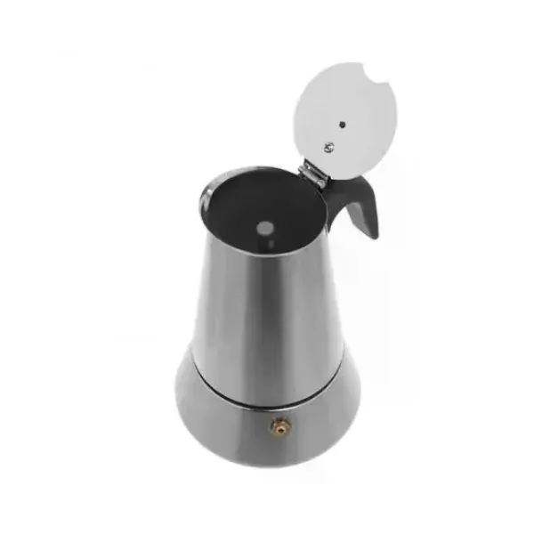 Гейзерная кофеварка UNIQUE UN-1903 405 мл на 9 чашек из нержавеющей стали • Кофеварка гейзер для молотого кофе с бакелитовой ручкой