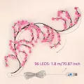 Гірлянда Сакура KAR307 1,8 м 96 LED USB • Декоративна гірлянда KAR307 з квітами, 8 режимами та теплим світлом для інтер'єру і свят
