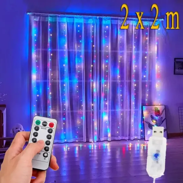 Гирлянда ШТОРА 2×2 м 200 LED Тёплый свет XL-85-20 ∙ Светодиодная штора 200 ламп 2×2 м XL-85-20