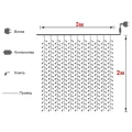 Гирлянда штора Водопад на окно Холодный белый цвет свечения, 3х2м 240 LED с коннектором