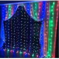 Гирлянда штора Водопад на окно Разноцветная 4 цвета свечения, 3х2м 240 LED с коннектором