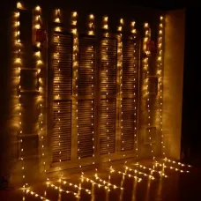 Гирлянда штора Водопад на окно Теплый белый цвет свечения, 3х2м 240 LED с коннектором