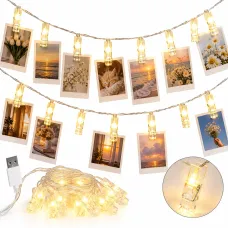 Гирлянда с прищепками LU999 4,5 м 20 LED • Светодиодная фотогирлянда LU999 USB с теплым белым светом для фото и интерьера Гирлянда с прищепками LU999 4,5 м 20 LED • Светодиодная фотогирлянда LU999 USB с теплым белым светом для фото и интерьера