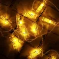 Гирлянда с прищепками LU999 4,5 м 20 LED • Светодиодная фотогирлянда LU999 USB с теплым белым светом для фото и интерьера