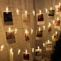 Гирлянда с прищепками LU999 4,5 м 20 LED • Светодиодная фотогирлянда LU999 USB с теплым белым светом для фото и интерьера