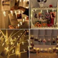 Гирлянда с прищепками LU999 4,5 м 20 LED • Светодиодная фотогирлянда LU999 USB с теплым белым светом для фото и интерьера