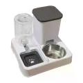 Кормушка с поилкой Pet Automatic 2 в 1 белая • Автоматическая гравитационная кормушка Pet Automatic для кошек и собак с подачей сухого корма и воды без электричества