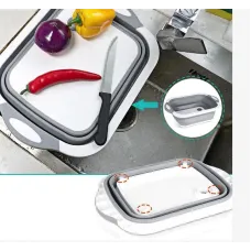 Хозяйственная корзина - доска разделочная 2 в 1 Складная миска - трансформер для кухни Хозяйственная корзина - доска разделочная 2 в 1 Складная миска - трансформер для кухни