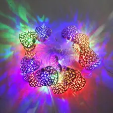 Гирлянда Золотые Сердечки 20 LED цвет микс, прозрачный провод CG03 Гирлянда Золотые Сердечки 20 LED цвет микс, прозрачный провод CG03