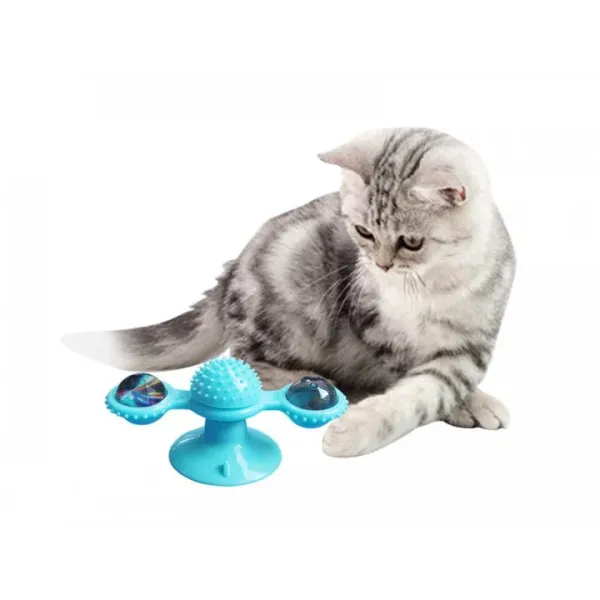 Игрушка для кота интеллектуальная Rotate Windmill · Игрушка - спиннер для кошек Мельница с щеткой для зубов
