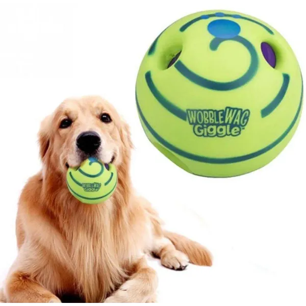 Игрушка для собак со звуком Wobble Wag Giggle хихикающий мяч для игры с собакой