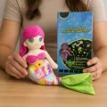 Игрушка-ночник Русалка с проектором звёздного неба, ящик 60 шт. • Плюшевая русалка с розовыми волосами для детской комнаты, засыпания и подарка