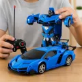 Іграшка-трансформер Lamborghini з пультом ДК, синій спорткар і робот • Радіокерована модель для дитячої кімнати, у комплекті USB-кабель