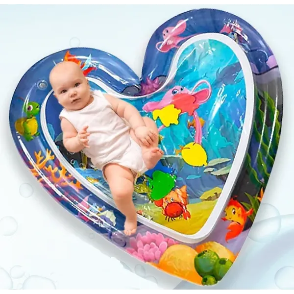 Развивающий игровой детский водный коврик «Сердце» ∙ Надувной акваковрик для ребенка