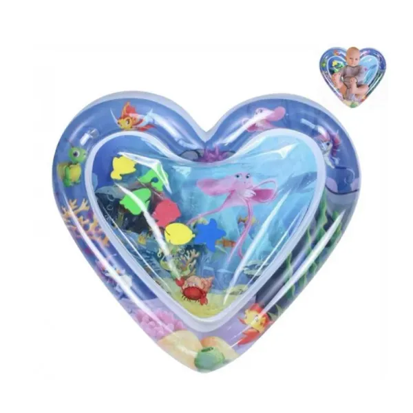 Развивающий игровой детский водный коврик «Сердце» ∙ Надувной акваковрик для ребенка