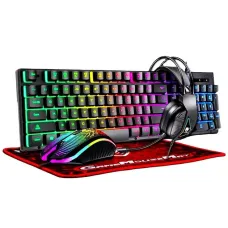 Игровой комплект Gaming Combo 4-in-1 T-Wolf TF-400 черный • Геймерский набор клавиатура, мышь, наушники и коврик для ПК Игровой комплект Gaming Combo 4-in-1 T-Wolf TF-400 черный • Геймерский набор клавиатура, мышь, наушники и коврик для ПК