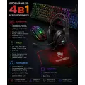 Игровой комплект Gaming Combo 4-in-1 T-Wolf TF-400 черный • Геймерский набор клавиатура, мышь, наушники и коврик для ПК