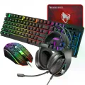 Игровой комплект Gaming Combo 4-in-1 T-Wolf TF-400 черный • Геймерский набор клавиатура, мышь, наушники и коврик для ПК