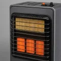 Інфрачервоний обігрівач Domotec MS-6607 газ 4200 Вт + електро 1200 Вт • Комбінований підлоговий нагрівач з п'єзопідпалом, кварцовими елементами та колесами для дачі й майстерні