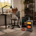 Інфрачервоний обігрівач Domotec MS-6607 газ 4200 Вт + електро 1200 Вт • Комбінований підлоговий нагрівач з п'єзопідпалом, кварцовими елементами та колесами для дачі й майстерні