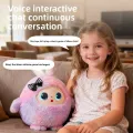 Интерактивная мягкая игрушка BB1882F-87 розовая с ИИ и LED-глазами • Говорящая плюшевая игрушка для детей