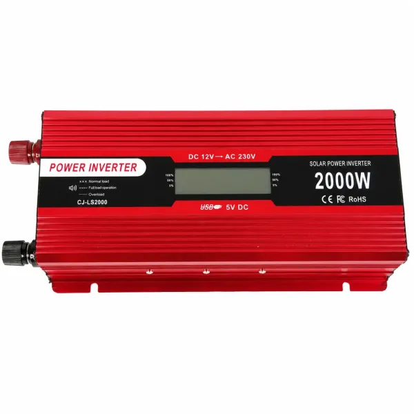 Инвертор 5 CORE 2000W 12V LCD • Преобразователь напряжения 5 CORE 2000W 12V-220V Digital с рабочей мощностью 1000 Вт и дисплеем