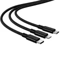 Кабель 3 в 1 26X-202 USB-A 1,2 м черный • Зарядный кабель 26X-202 Type-C Lightning Micro USB до 6A для быстрой зарядки и передачи данных