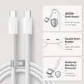 Кабель Type-C–Type-C 26X-198 60W 1 м белый • Кабель USB-C–USB-C 26X-198 для быстрой зарядки iPhone 17 Pro Max с тканевой оплеткой и SIM-ключом