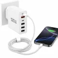 Кабель Type-C–Type-C 26X-198 60W 1 м белый • Кабель USB-C–USB-C 26X-198 для быстрой зарядки iPhone 17 Pro Max с тканевой оплеткой и SIM-ключом