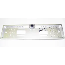 Камера заднего вида в авто номерной рамке с 4 LED подсветкой Silver PR4