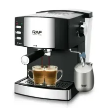 Кофеварка полуавтоматическая с капучинатором RAF R113 ∙ Кофе-машина на 2 чашки, 1.6 л, 850 Вт