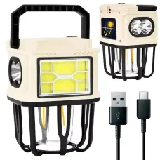 Кемпинговый аккумуляторный подвесной фонарь BL-7677B • Фонарь BL-7677B с PowerBank и солнечной панелью