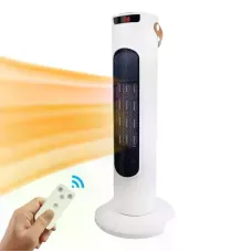 Керамический обогреватель Tower Heat 2000 Вт белый • Напольный тепловентилятор Tower Heat 2000 Вт с пультом, таймером и защитой от перегрева