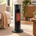 Керамічний обігрівач Tower Heat 2000 Вт чорний • Підлоговий тепловентилятор Tower Heat 2000 Вт із пультом, 3 режимами та захистом