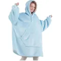 Худі Huggle Hoodie M-118 блакитне • Толстовка з капюшоном Huggle Hoodie M-118 блакитного кольору ultra plush blanket hoodie плед-худі для дому відпочинку та комфортного використання