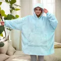 Худі Huggle Hoodie M-118 блакитне • Толстовка з капюшоном Huggle Hoodie M-118 блакитного кольору ultra plush blanket hoodie плед-худі для дому відпочинку та комфортного використання
