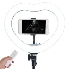 Кольцевая лампа «Сердце» с держателем для телефона 33 см ∙ Селфи-кольцо в форме сердца Кольцевая лампа «Сердце» с держателем для телефона 33 см ∙ Селфи-кольцо в форме сердца