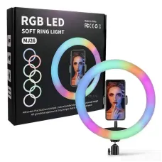 Кольцевая RGB селфи - лампа, 26 см ∙ Селфи - кольцо с пультом MJ26 Кольцевая RGB селфи - лампа, 26 см ∙ Селфи - кольцо с пультом MJ26