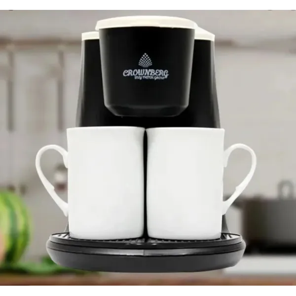 Кофеварка капельная профессиональная с двумя чашками Сrownberg CB-1568 Автоматическая кофемашина