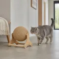 Когтеточка KAT-04 с круглой канатной сферой на основании • напольная модель для кошек, поверхность для заточки когтей, для квартиры и дома