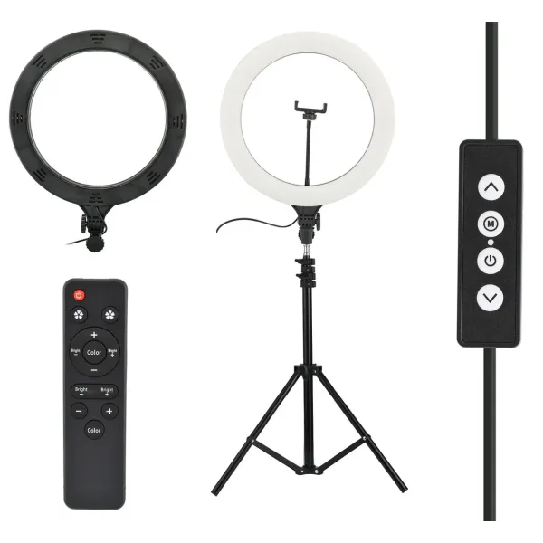 Кольцевая LED лампа 39 см A390 с пультом | Светодиодная селфи лампа | Селфи кольцо без штатива