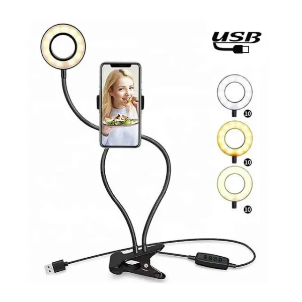 Кольцевая LED лампа с держателем для смартфона | Селфи кольцо набор блогера 2 в 1