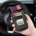 Компактний гаманець-картхолдер 26X-56 з RFID-захистом чорний • Гаманець для карток 26X-56 з відділенням для купюр, візитниця та тримач банківських карток